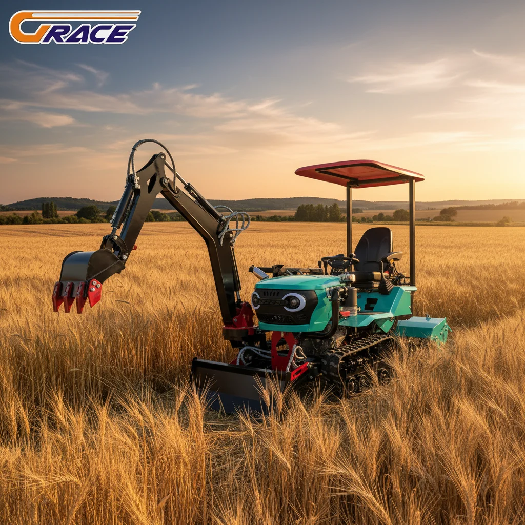 

Настраиваемый гусеничный трактор с широким спектром применения для работы на рисовых полях, сухих землях и склонах холмов.