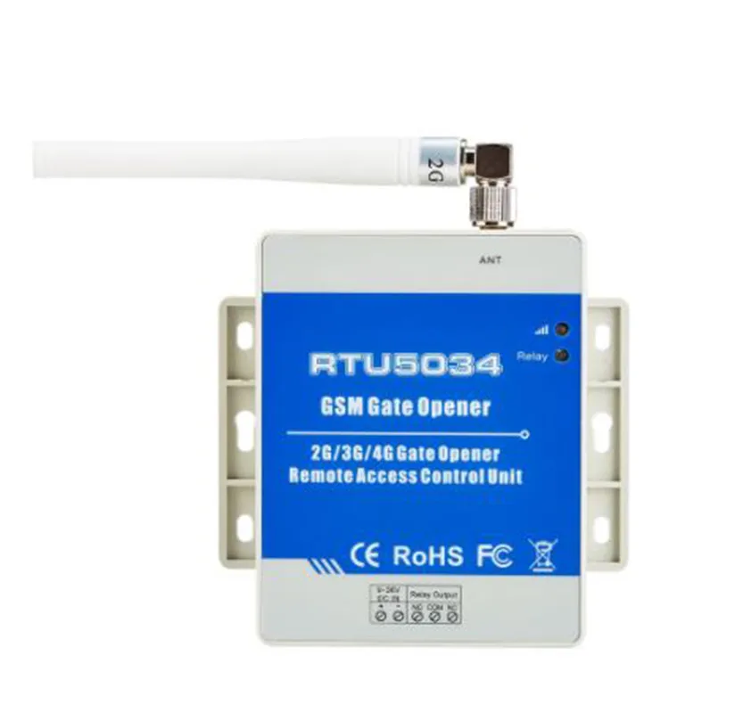 RTU5034 2G GSM بوابة فتحت الباب التتابع التبديل نظام التحكم في الوصول عن بعد فتاحة بوابة بلاستيكية بيضاء