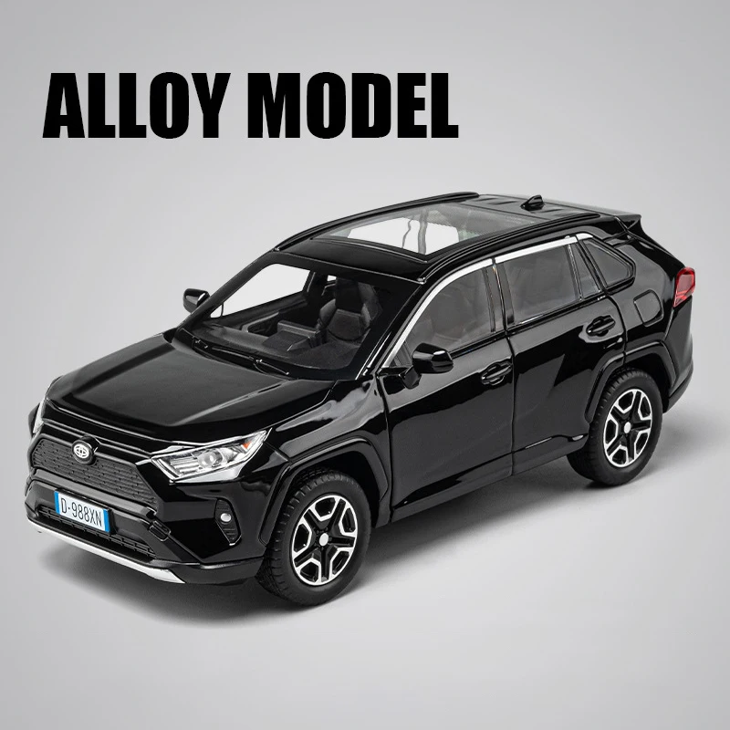 1:22 RAV4 SUV Alloy Model Car Toy Diecasts Metal Casting Pull Back Sound and Light Car Toys For Children Vehicle