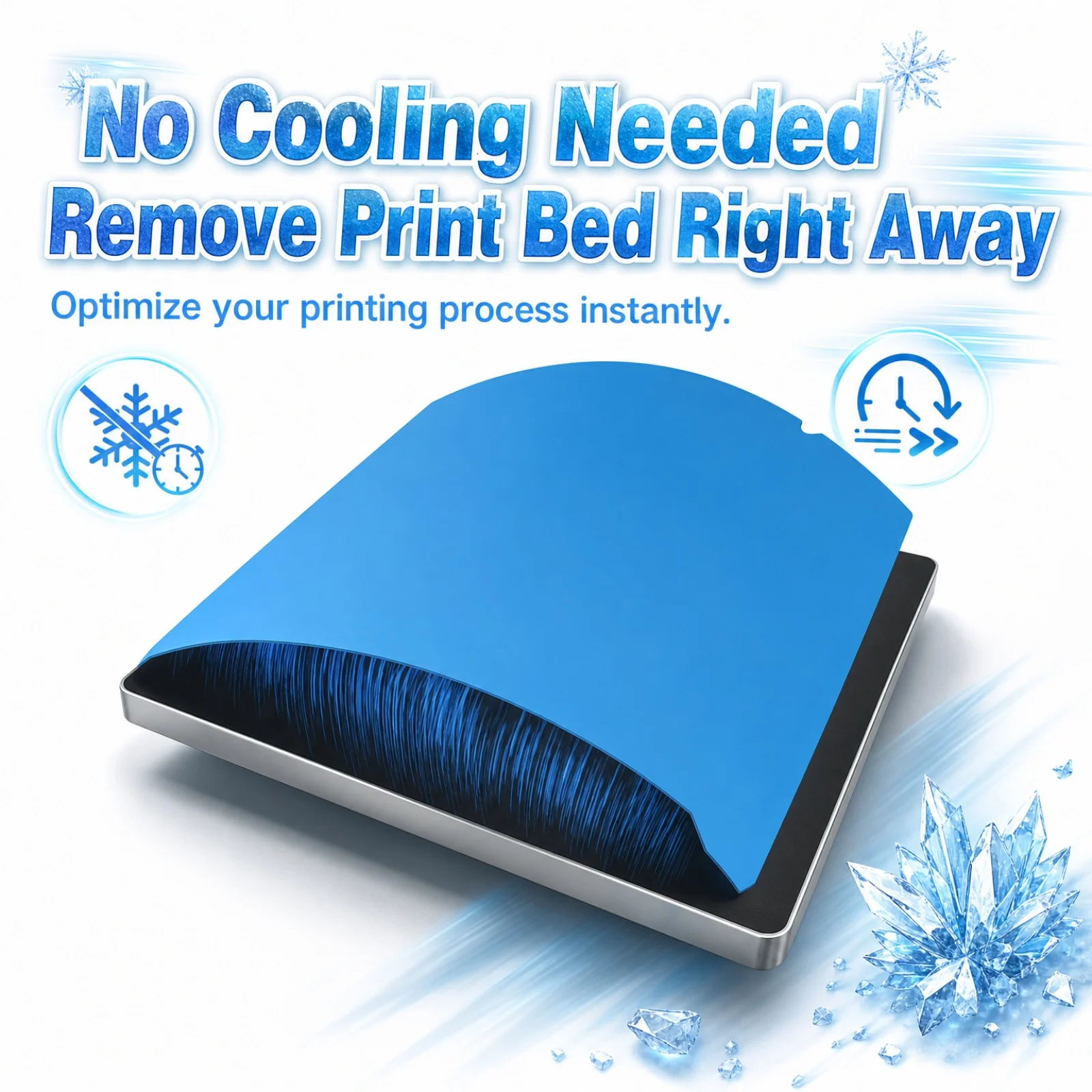 For Creality K1 Max Build Plate Upgraded Glacier Cold Plate 310x315mm Double Sided Spring Steel Sheet Lower Temp Printing