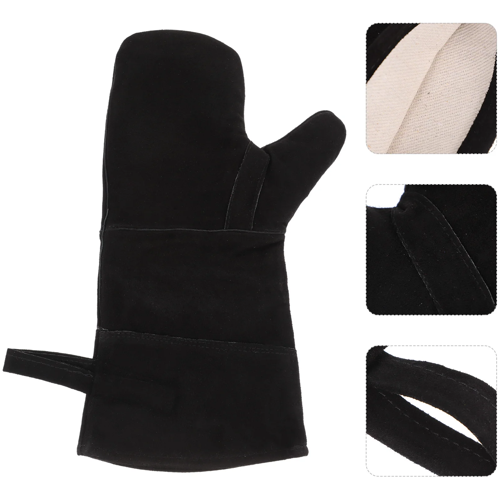 

Heat Resistant Gloves Fireplace Stove Oven Grill Welding Bbq Super Flexible Exclusive Cotton Lining Protection