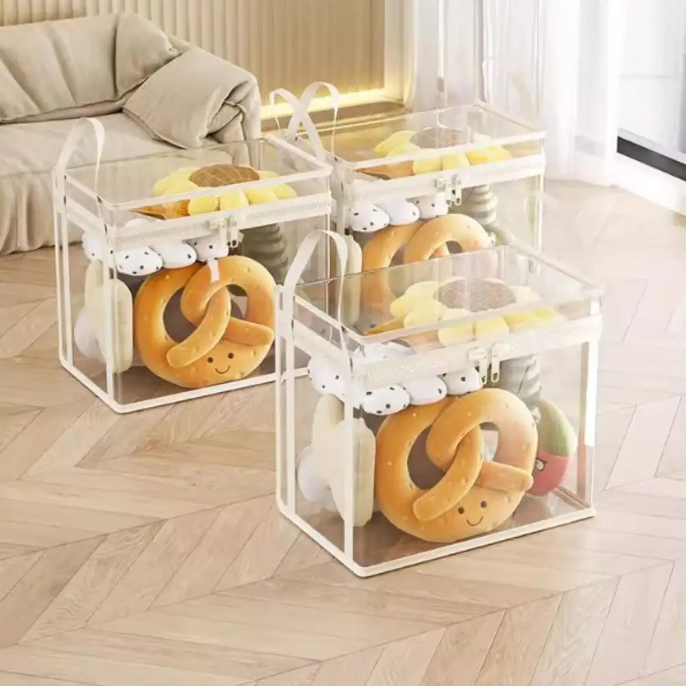 Universelle Transparente Sichtbare Puppen-Aufbewahrungstasche Große Kapazität Klare Aufbewahrungsbox mit Reißverschluss und Griff Feuchtigkeitsbeständige Organizer-Box – Detail 2