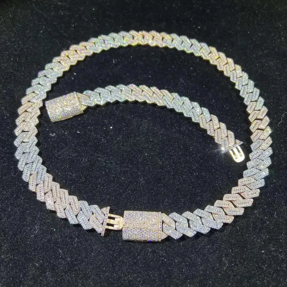 

Top Quality Iced Out Cuban Link Chain 20mm Vvs Moissanite Diamond Cuban Link Chain Hip Hop Miami Cuban Chain with Bracelet