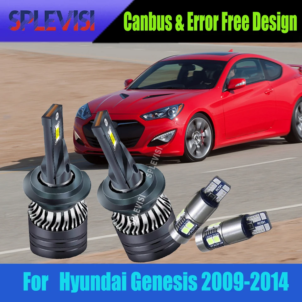 

H7 LED White Headlight Bulbs Hi/Low Engineered w/ 12 top-of-the-line CSP LED chips For Hyundai Genesis 2009 2010 2011 2012-2014
