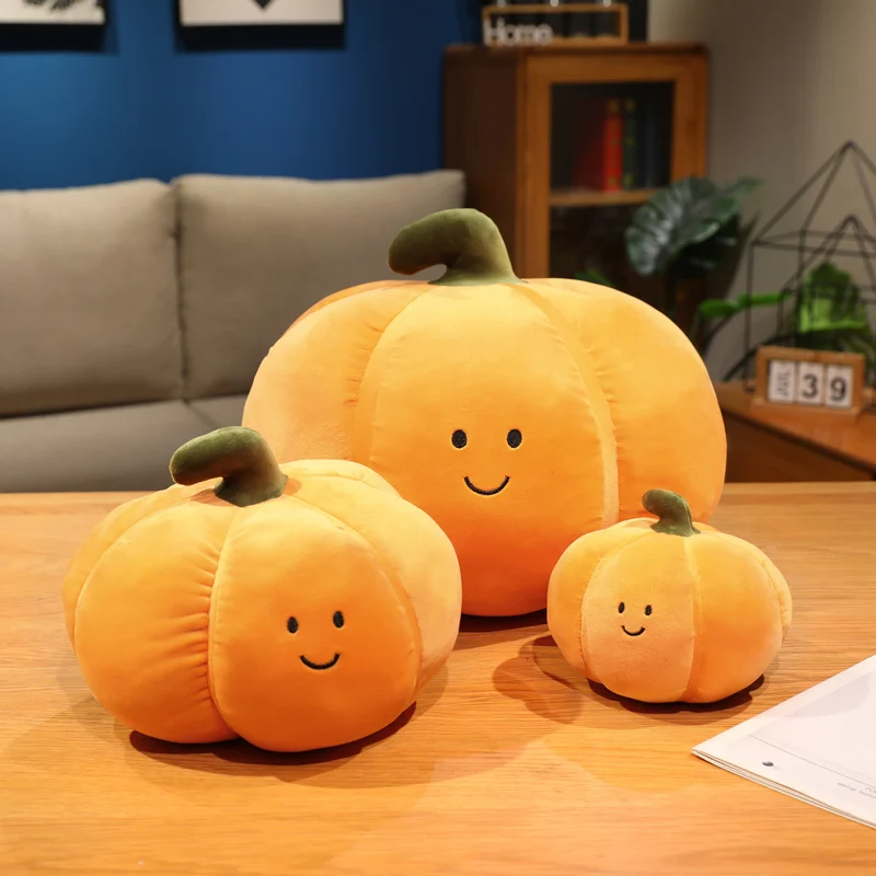Cute Mini Pumpkin Plush Toy Soft Stuffed Fruit Vegetable Pillow For Desk Decor