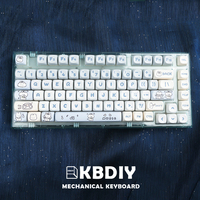 KBDiy MOA Profile Keyboard Keycaps Custom PBT DYE-SUB Music Dog Keycap MX Switches 139 Keys/Set Blue Cute Key Cap for 64 61 87