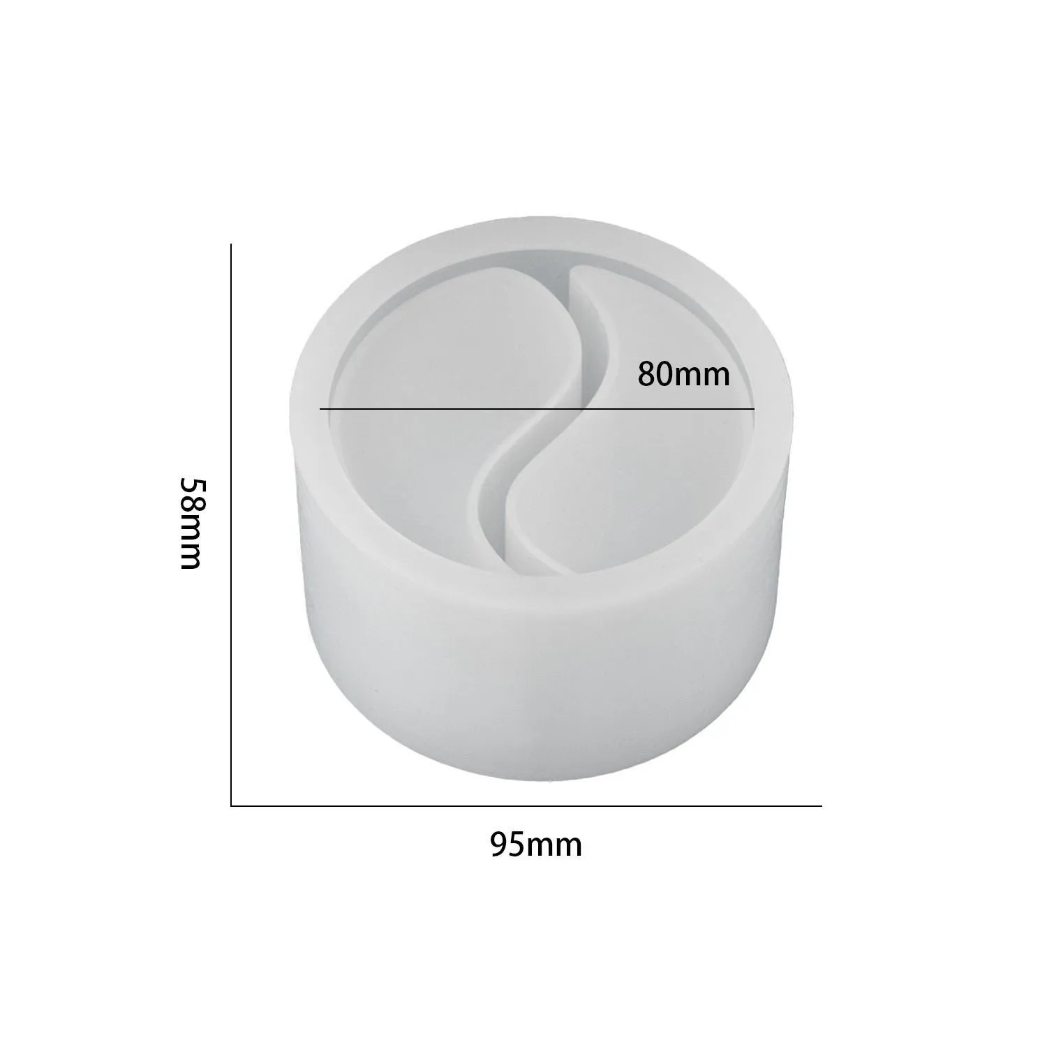 Tai Chi Aromatherapy Candle Stove Double Hole Flower Pot Silicone Mold Handmade Gypsum Concrete Silicone Mold Jewelry Box Mold