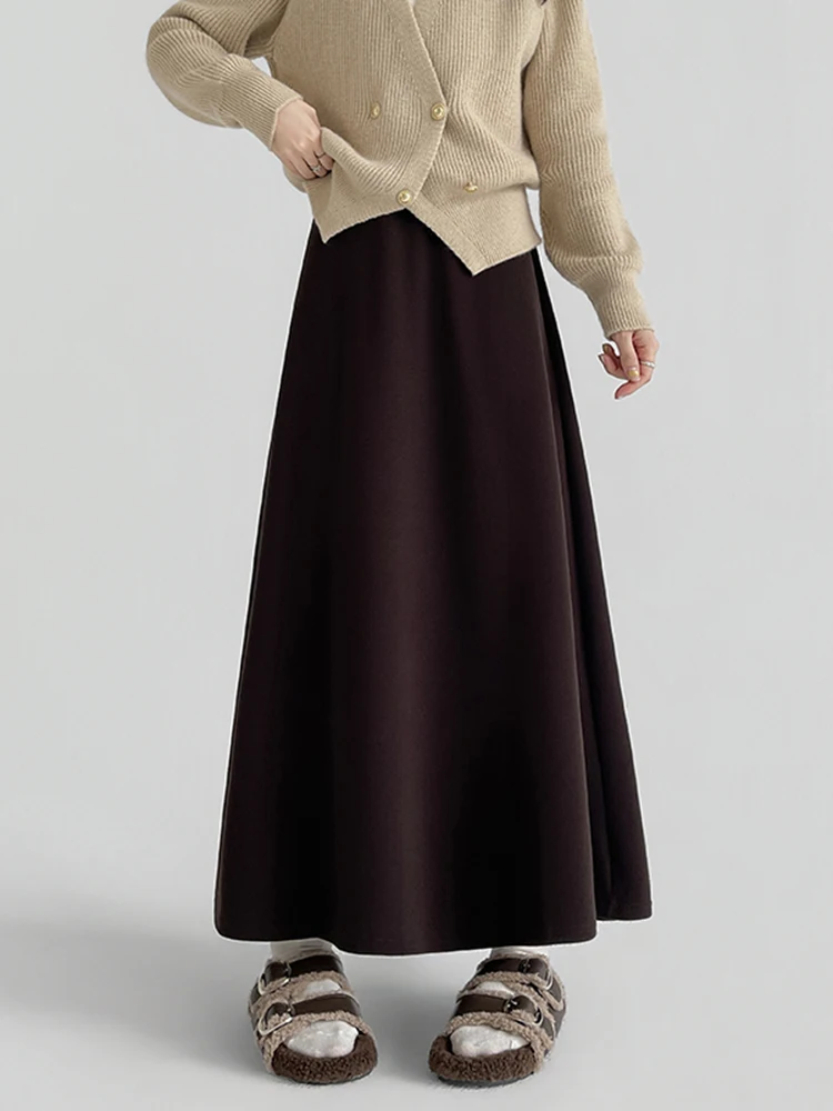 

Женская юбка-миди А-силуэта с высокой талией, кофейного цвета, новая весенняя коллекция, юбка-солнце Cleanfit с эффектом похудения