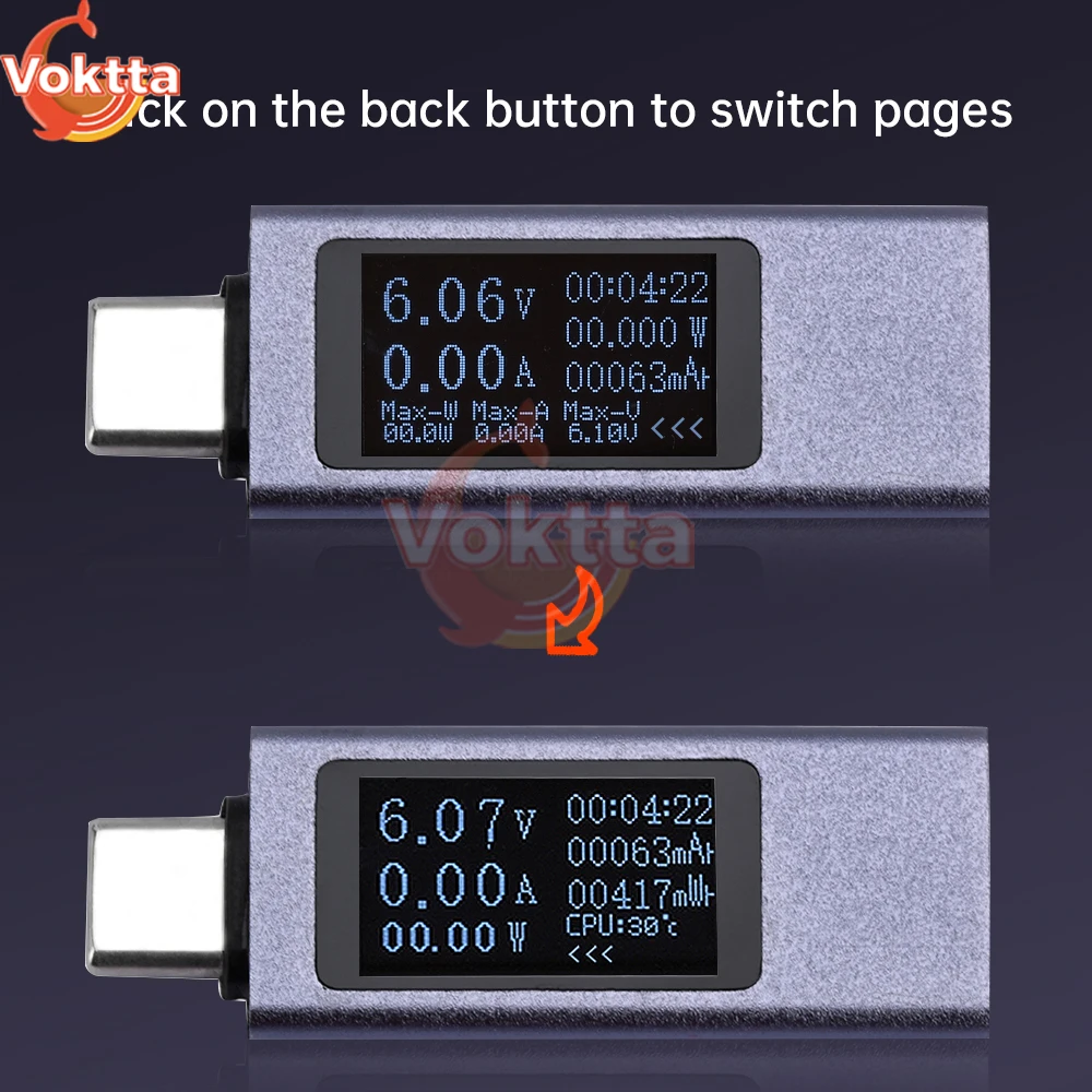 DC 4-30V 0-12A woltomierz amperomierz typu C Tester ładowania LED cyfrowy czujnik napięcie prądu miernik mocy Tester pojemności baterii
