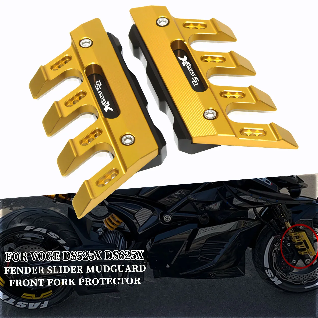 

Motorcycle Accessories Front Fork Protector 525DSX 625DSX Fender Slider Mudguard For VOGE DS525X DS625X DS-525X DS-625X