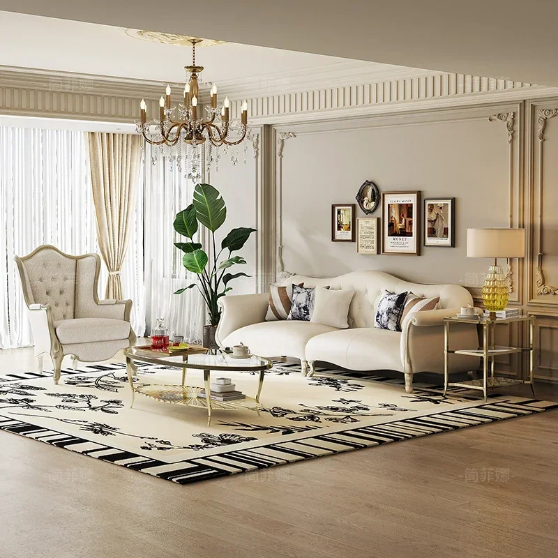 #Wood Italian Designer Sofa Luxury White Back Wooden Loveseat Sofa Puffs Lounge Divani Soggiorno Nuovi Arrivati Furniture