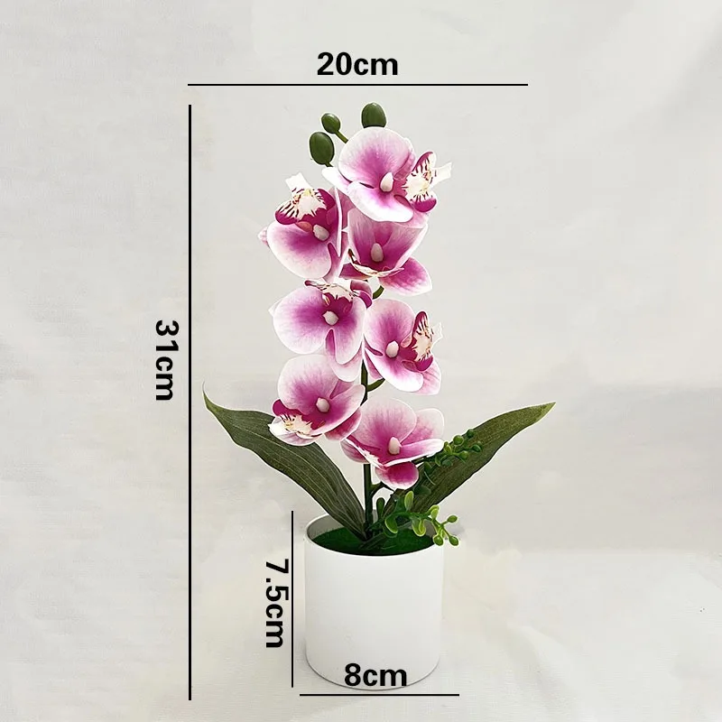 Simulierte Blume Schmetterling Orchidee Topfpflanze 7-Blume Neue Chinesische Dekoration Orchidee Hochzeit Gefälschte Blume Set Dekoration – Detail 4