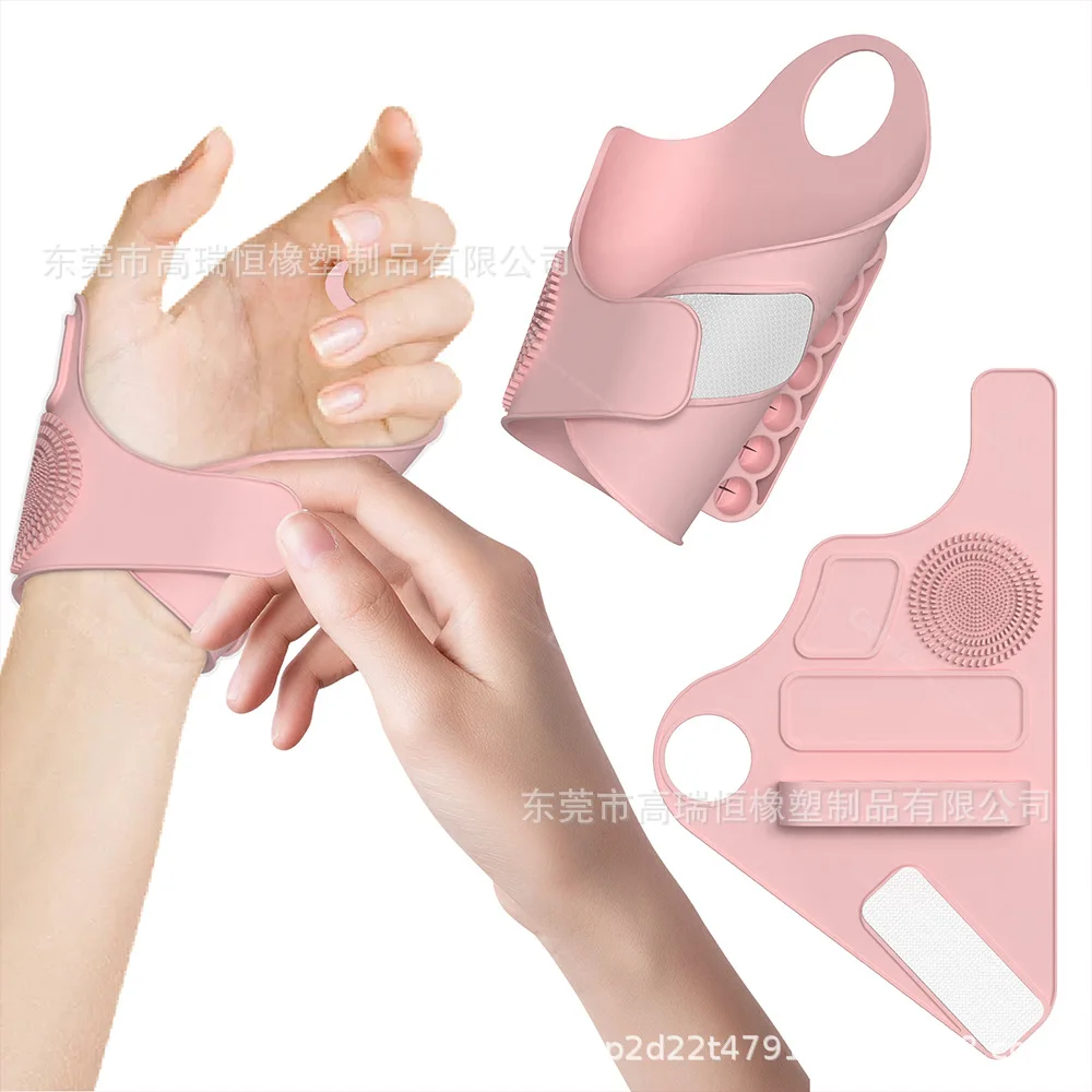 シリコーンメイクアップパレットグローブ女性アーティストポータブル手着用カラーミキシングパッド化粧品ツールノンスリップブラシホルダー美容ツール