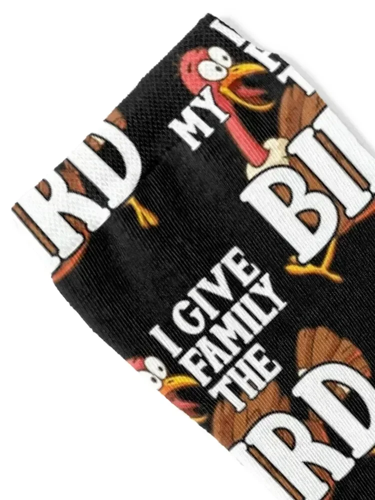 Funny Thanksgiving Dinner - I Give My Family the Bird Socks Men's designer Mens Socks Women's