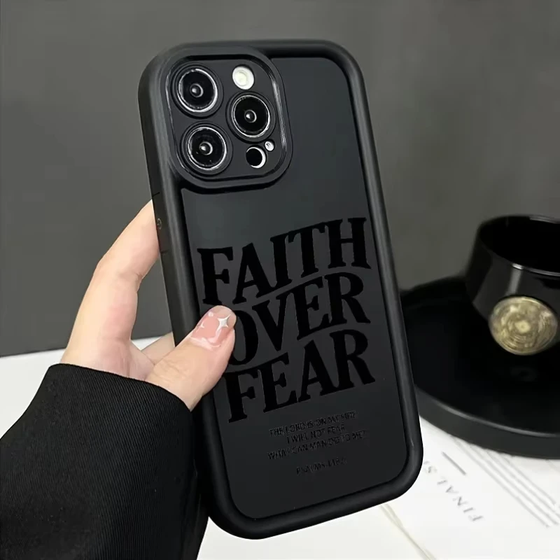 الإيمان أكثر من الخوف جراب هاتف مريح لسامسونج غالاكسي S25 S24 S23 S22 S21 الترا زائد S20 FE A55 A54 A35 A15 غطاء سيليكون