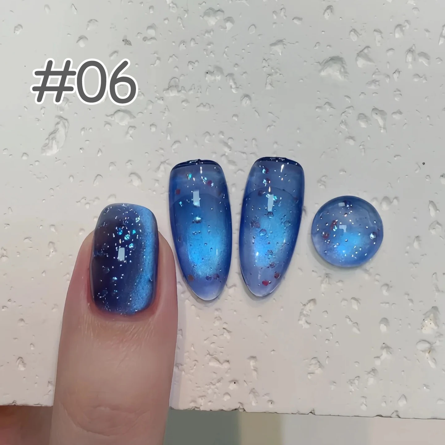 1 قطعة WS الوردي الأزرق الأبيض الأخضر تألق الزجاج حبة القط العين هلام طلاء الأظافر 2025 شعبية تبييض سوبر فلاش الزجاج الخرز هلام