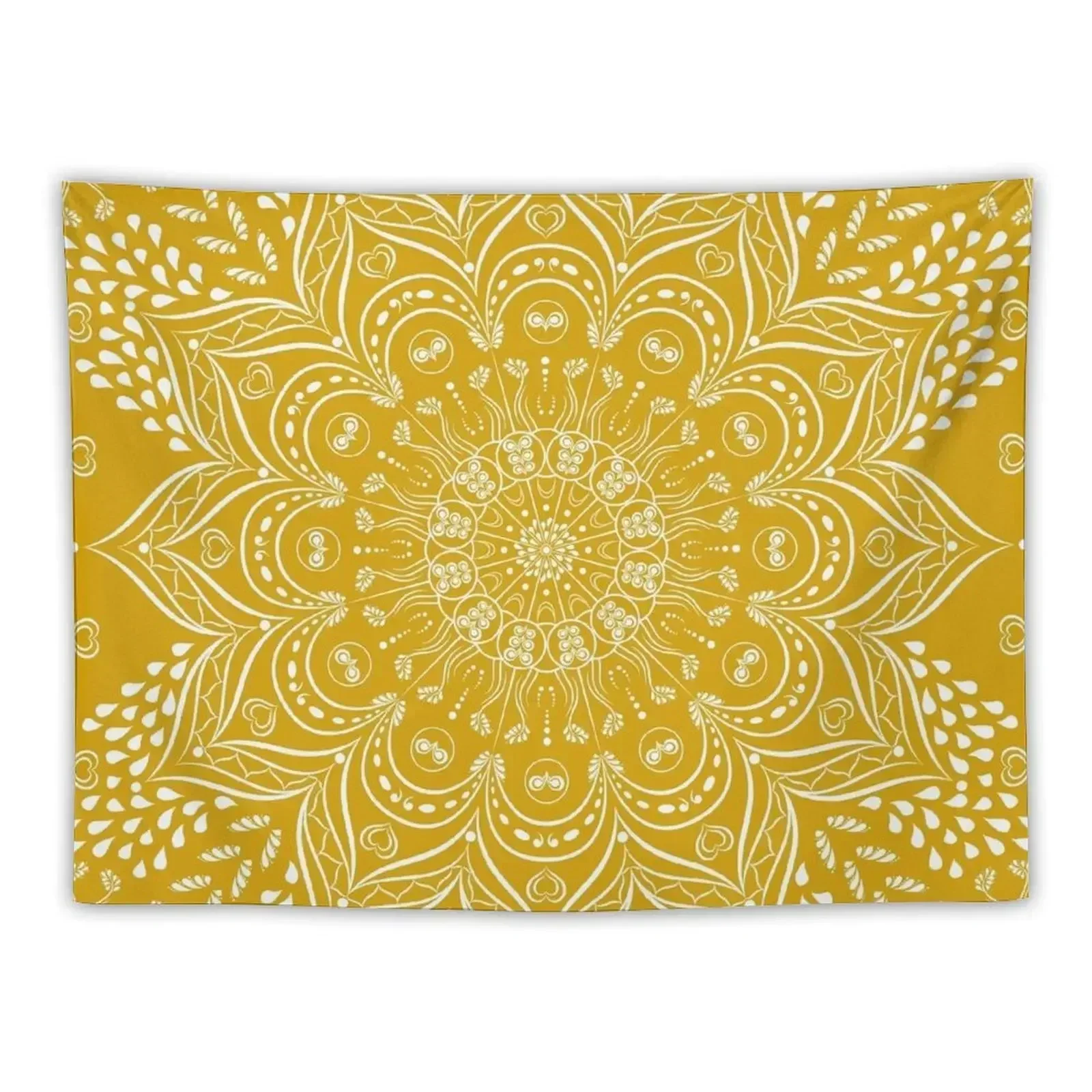 

Boho Mustard Yellow Mandala Tapestry Wall Decor Hanging Room Decor Aesthetic Decoration Tapestry