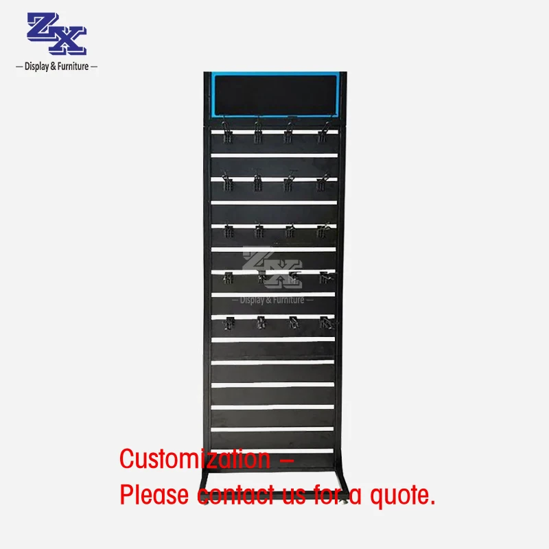 

custom.Retail Shop Fittings Metal Display Stand with Shelves and Hangers Display Stand Customization Manufacturing Factory