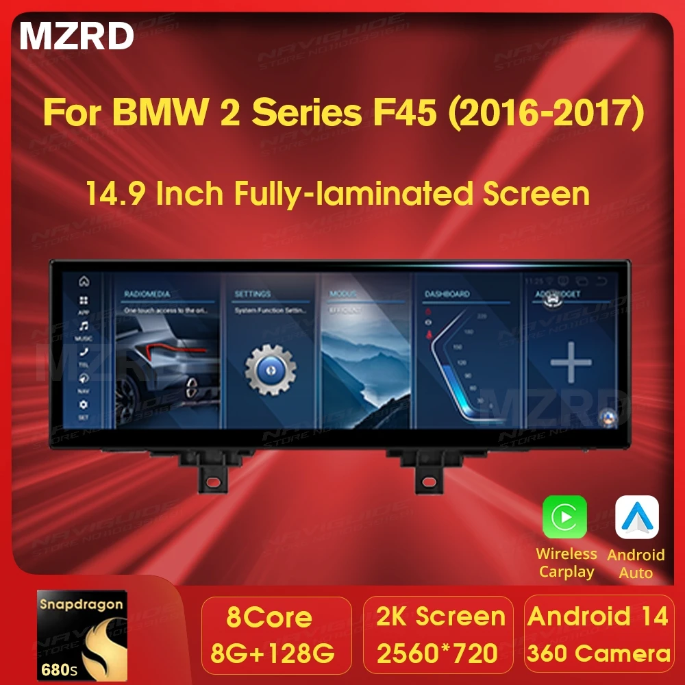 MZRD 14,9 ''Für Mercedes C Klasse W204 W205 LHD Drahtlose Carplay Auto Multimedia Player GPS Navi Steuergerät Stereo Android 14