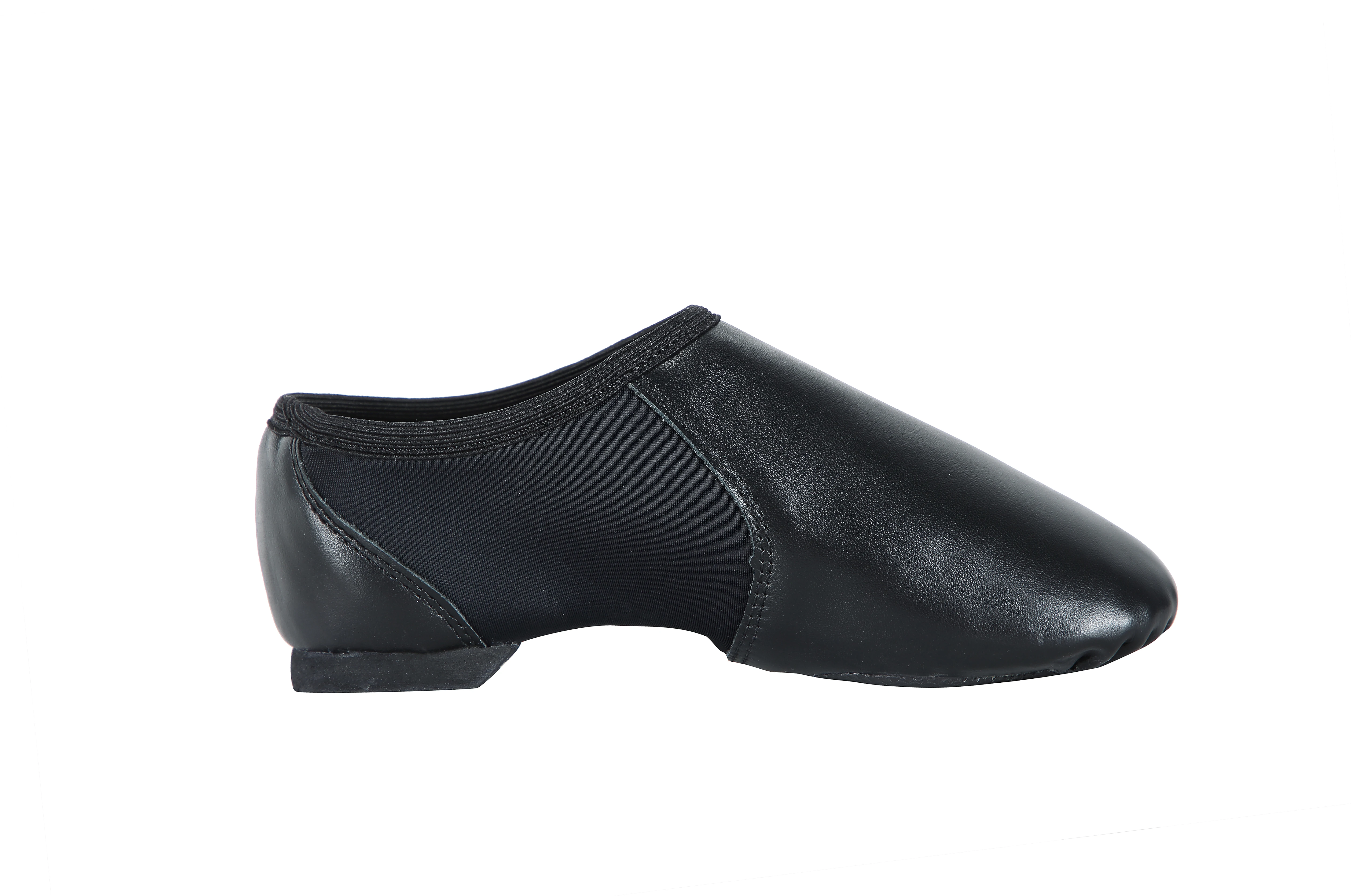 Unisex Pu Lederen Bovenste Slip-On Jazz Schoen Met Cirkel Elastiek Voor Jongens En Meisjes