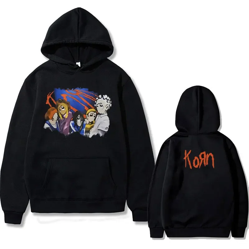 

Vintage 90s Rock Band Korn Graphic Hoodie Men Oversized Sweatshirt Male Pullover Unisex Casual Streetwear Man Hip Hop Hoodies