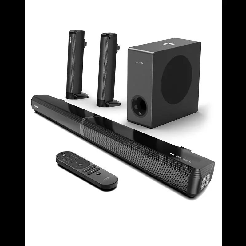 2025 ULTIMEA 280W 4.1 Sound Bar with Dolby Atmos, 2 in 1 Bluetooth 5.3 Soundbar with Subwoofer, Home TV Soundbar Bluetooth