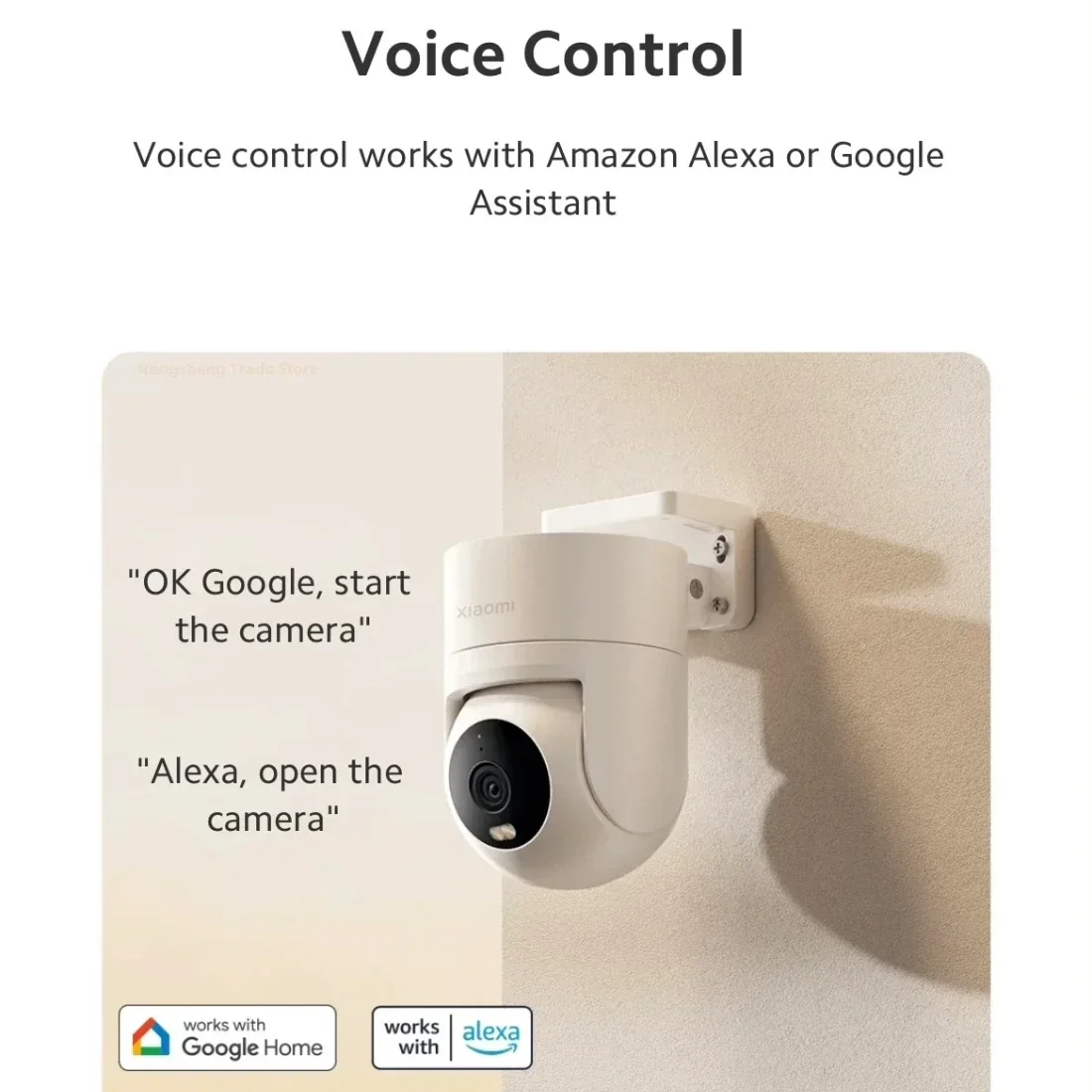 كاميرا XIAOMI الخارجية الأصلية CW300 2.5K رؤية ليلية كاملة الألوان 4 مليون بكسل IP66 تحذير تتبع الإنسان النسخة الصينية