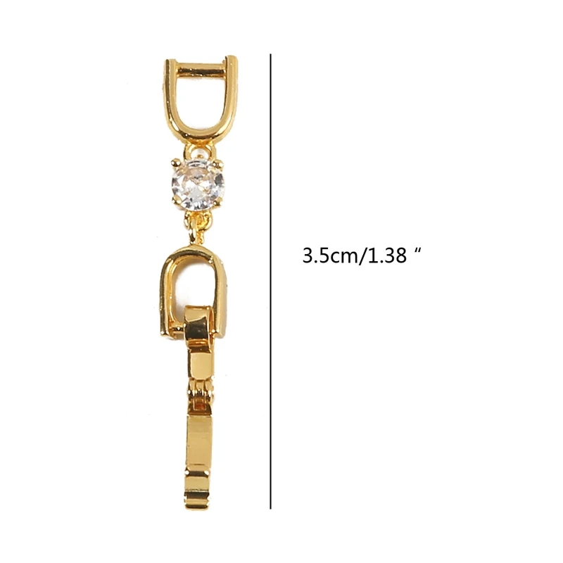 5x Armband-Verlängerungsschließe, umklappbare Halsketten-Verlängerung, Kristall für Strass-Verlängerung, plattierte Verlängerungsverschlüsse für Schmuck – Detail 6