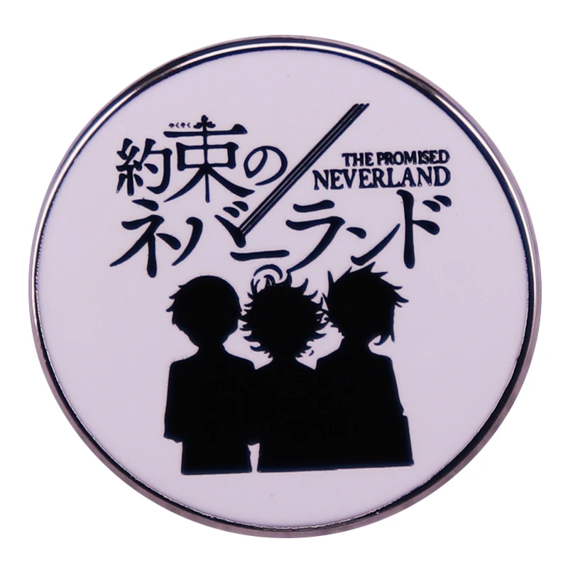 Pin esmaltado The Promised Neverland, broche de Manga juvenil, insignia, mochila, decoración, joyería, regalo Otaku
