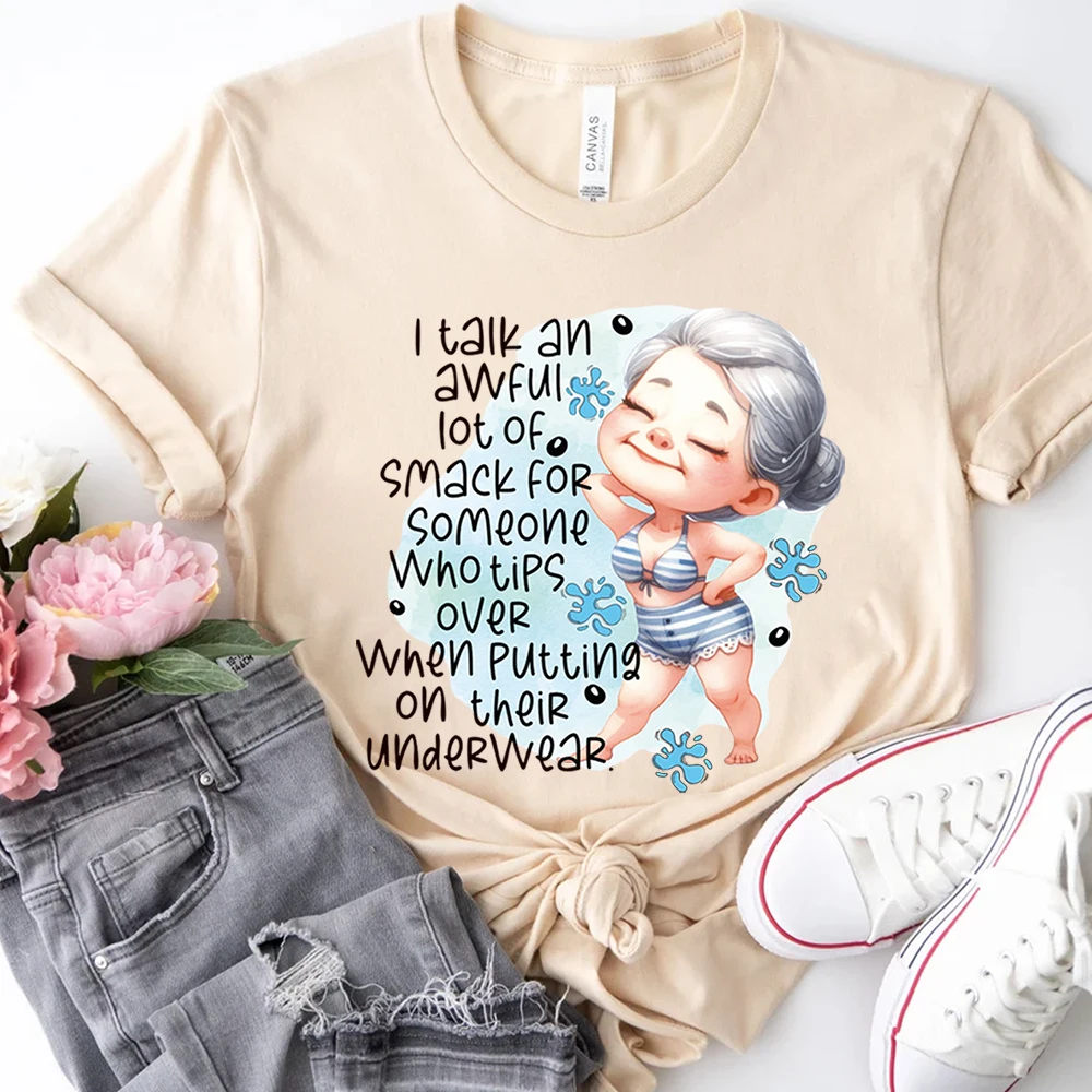 Веселая, модная, модная, с рисунком бабушки, теплопередающая наклейка, сделай сам, теплопередающая наклейка