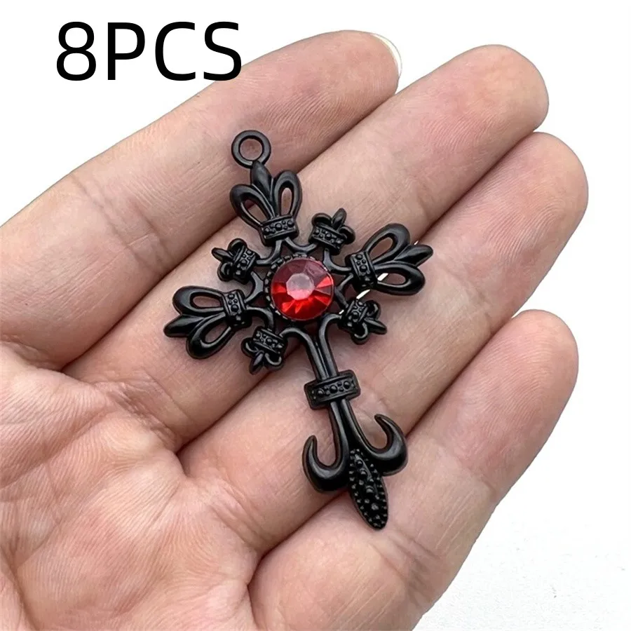 8PCS Gothic punk cross pendant accessories DIY alloy jewelry accessories image 5