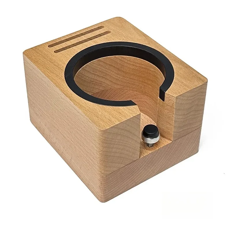 For Coffee Powder Pressing Base Solid Wood Base Coffee Machine Handle 58mm Horn Bottomless General Auxiliary Powder Pressing