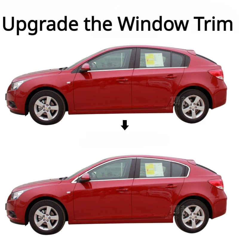 Stainless Steel Full Window Frame Trim Covers For Chevrolet Cruze 2012-2016 Hatchback