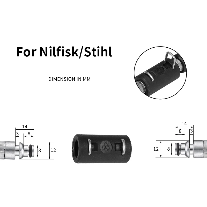 Extension Pipe Connector For Pressure Washer Hose Adapter For Karcher Bosch Nilfisk Sthil Connect More Pipe Hose Into One