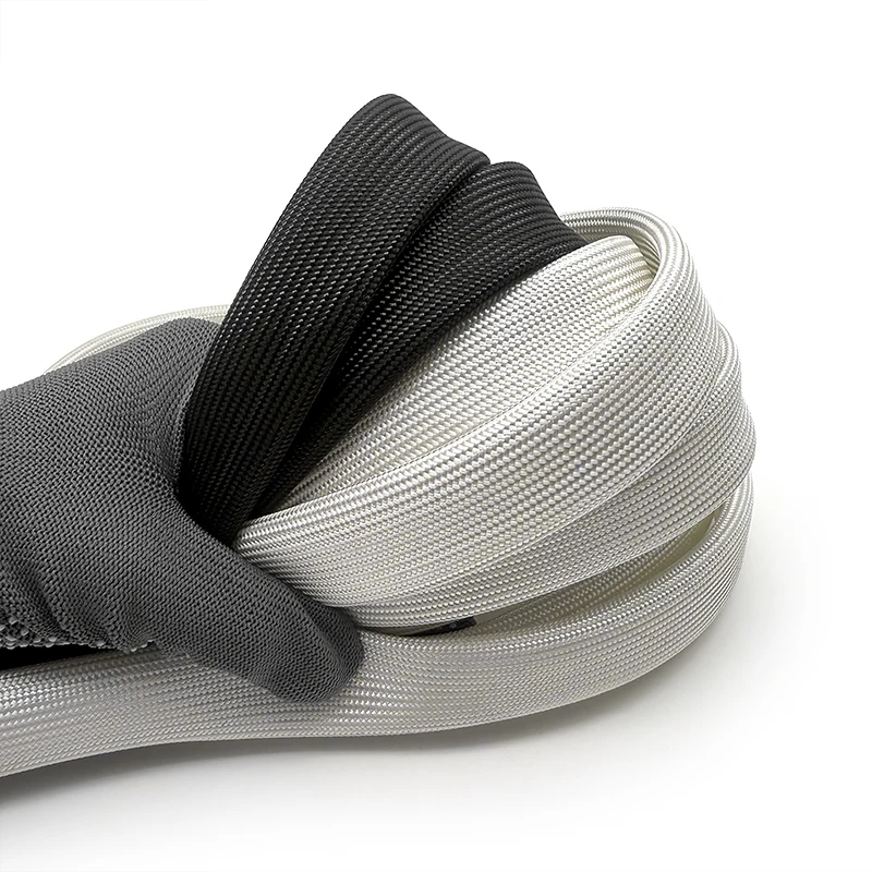 ID1 ~ 12 مللي متر أنبوب الألياف الزجاجية HTG كابل كم 600 درجة مئوية ارتفاع درجة الحرارة الكيميائية أنبوب من الألياف الزجاجية العزل خرطوم كابل حامي