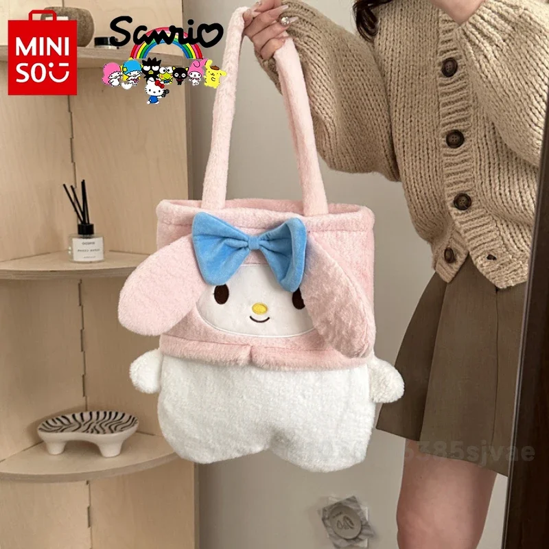 MINISO-Sac à main en peluche Oxford grill pour femme, sac de rangement multifonctionnel, sac à main de dessin animé polyvalent, haute qualité, nouvelle mode, 2025