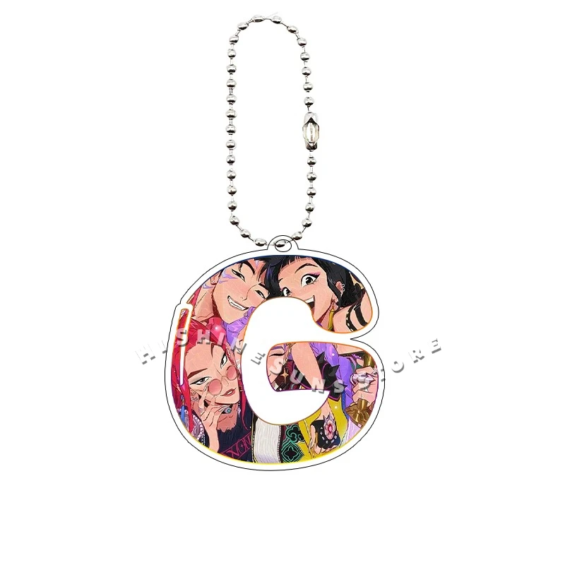 Аниме Kawaii KPop Охотники на демонов акриловый брелок с буквой A-Z 0-9 двусторонний брелок с принтом автомобильный брелок для фанатов подарочные украшения игрушки