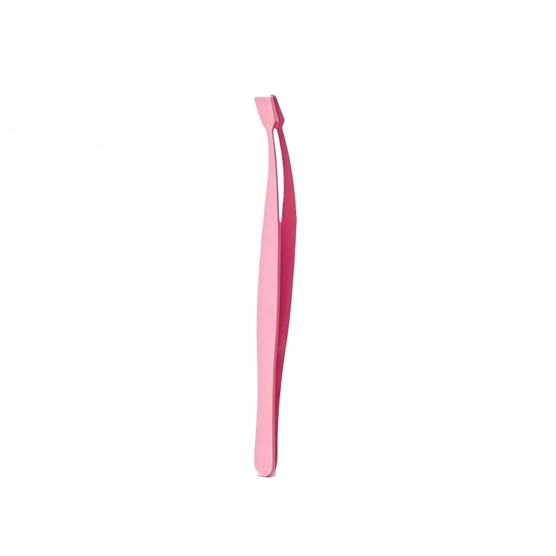 Pinzas para pestañas de alta precisión para debajo de los ojos y la barbilla, diseño delgado y de boca plana, herramienta de injerto ergonómica