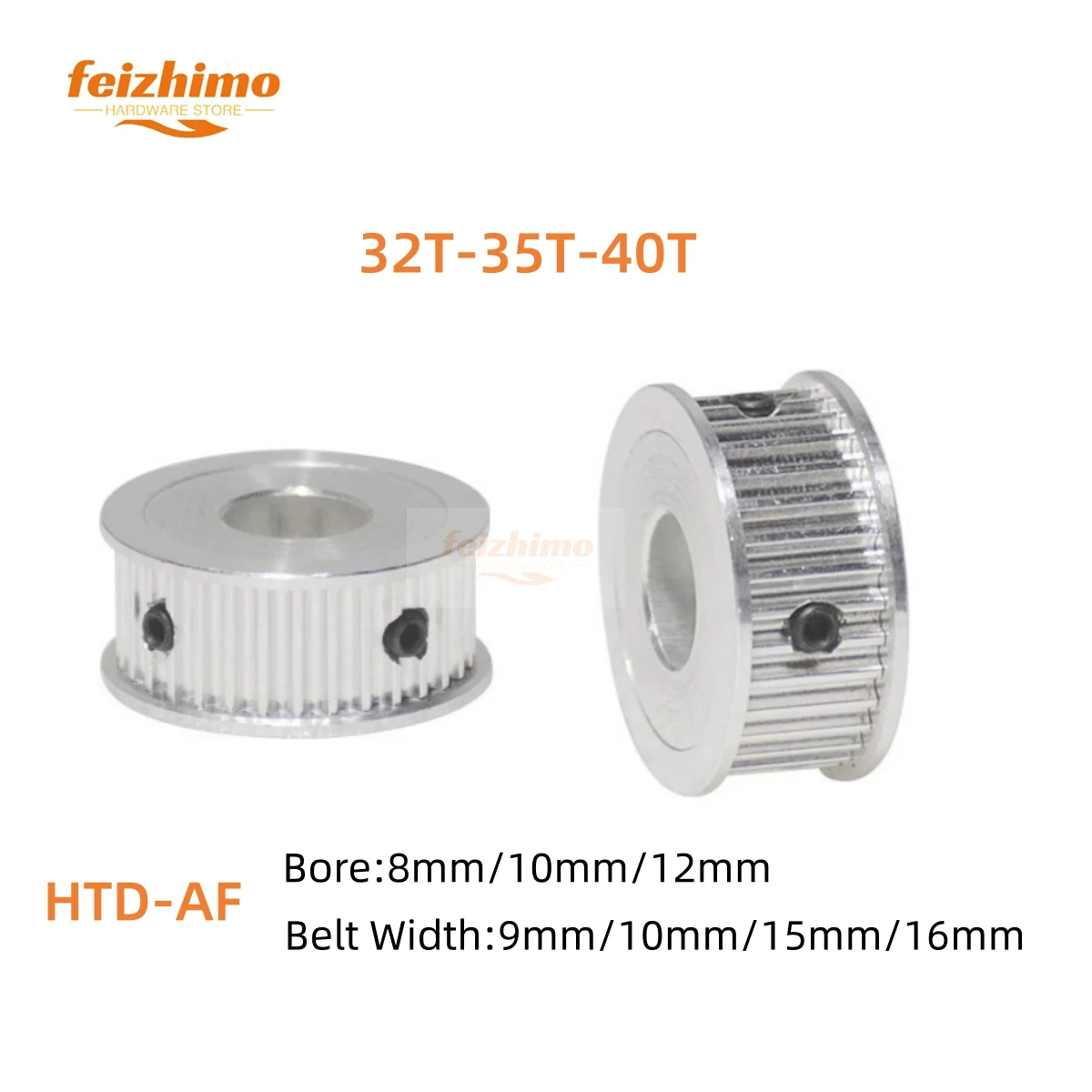 HTD3M Synchronous Pulley, 3M Pulley, 32 Teeth, 36 Teeth, 40 Teeth AF Model Aperture 8mm, 10mm, 12mm, Width 9mm, 10mm, 15mm, 16mm