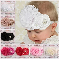 1PCS Flowers Baby Headbands Vintage Newborn Girls Peony Rose Flower Headband Birthday Decoration Photo Shoot Props