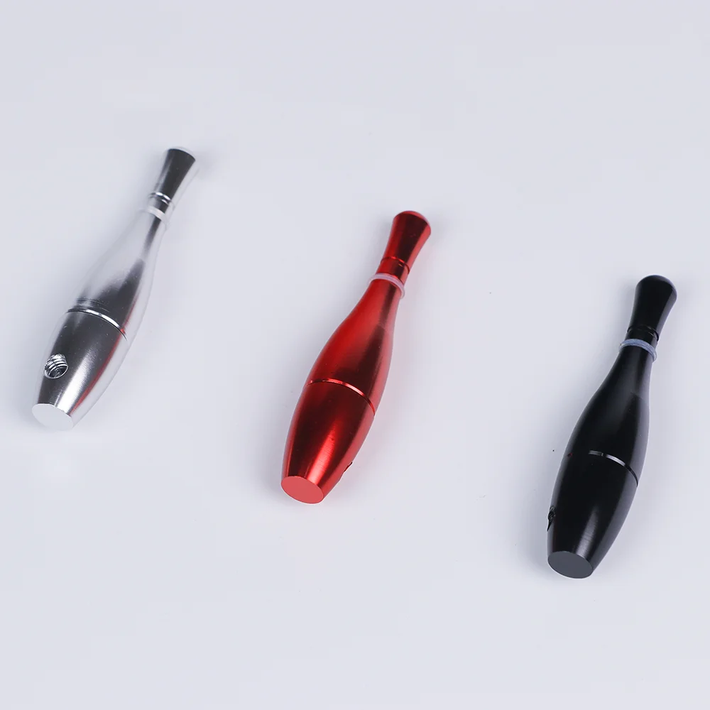 ملحق تدخين على شكل كرة البولينج، هدية عطلة معدنية محمولة قابلة للفصل #4