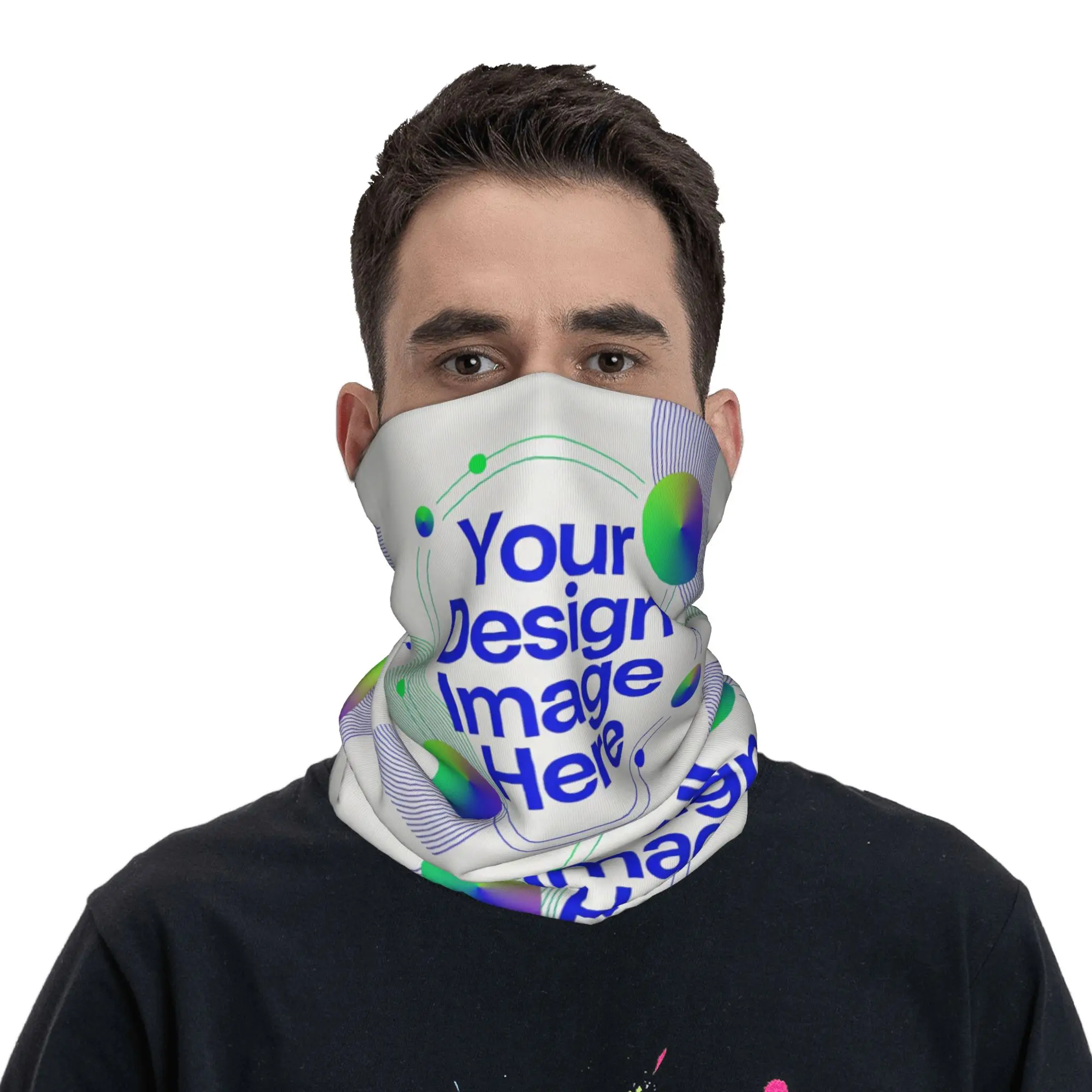 

Custom Your Photo Logo Text Bandana Neck Gaiter UV Protection Face Scarf Cover Personalized Image Headband Tube Balaclava
