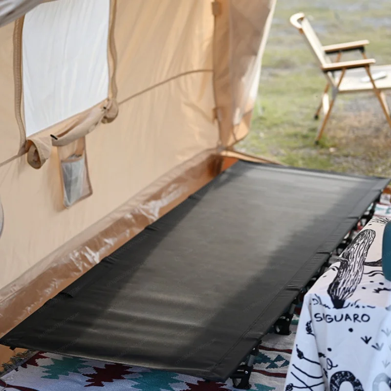 Outdoor folding bed camping camp bed portable ultra-light single lunch break office recliner aluminum alloy view 2
