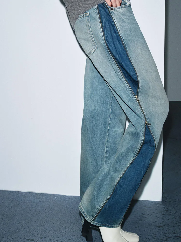 الراقية شتاء جديد وصول المرأة سستة الدنيم السراويل تنوعا منتصف الخصر السراويل الطويلة للسيدات Faionable و Sli #4