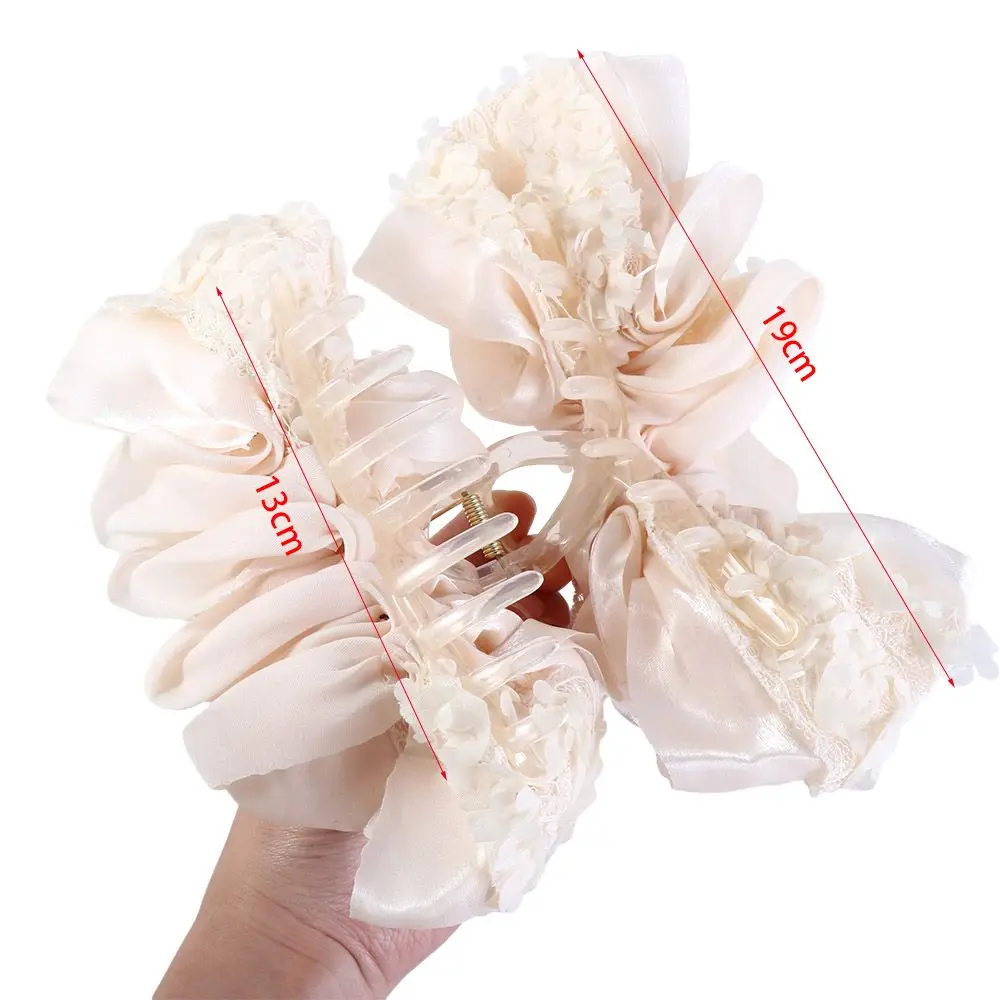 Barrettes Bow Bow Hair Claw Mesh Bubble Shark Clip Lace Multilayer Hair Clips Girls image 6