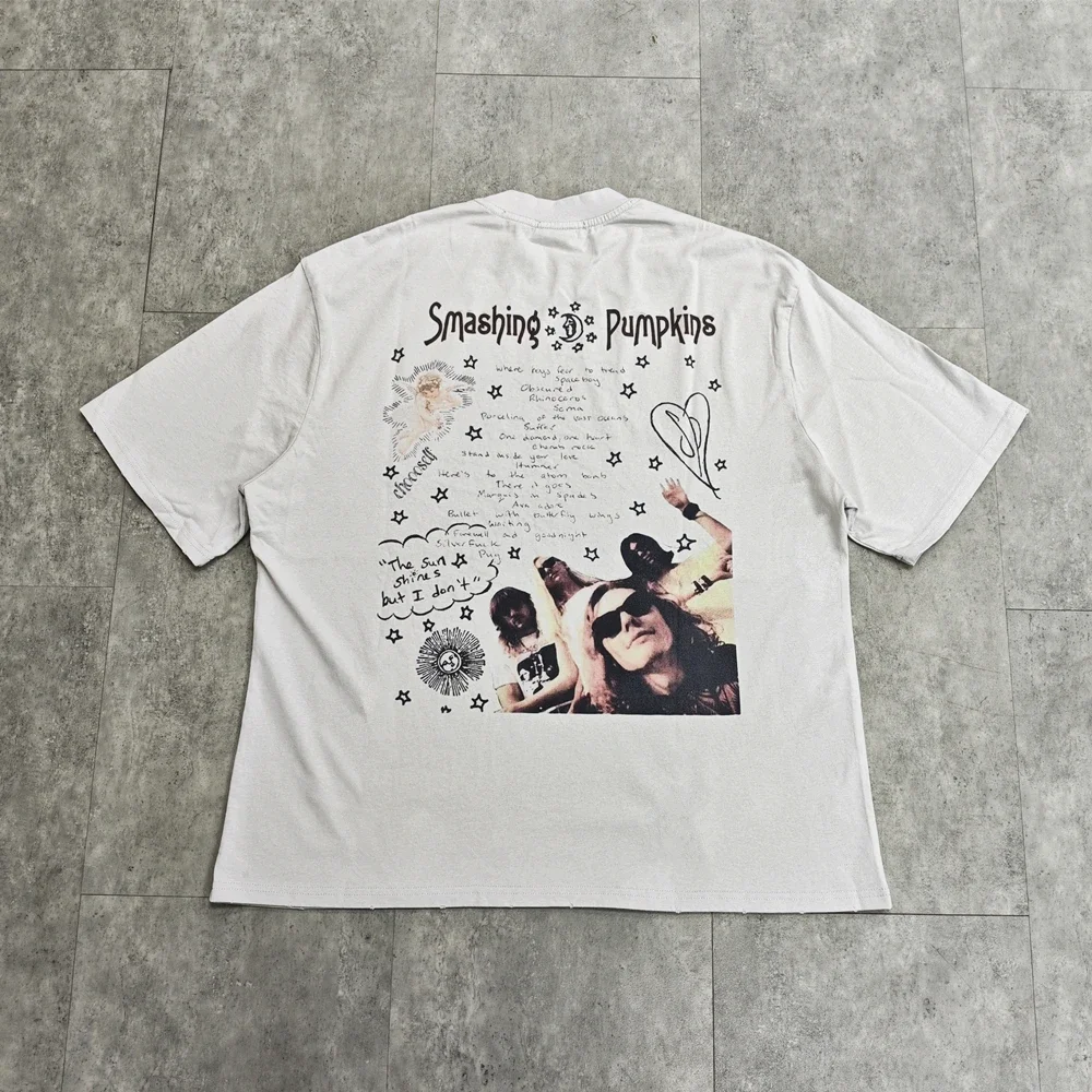 

Yao Fashion Vintage Punk Rock Band Oversize Graphics Print Men Tee Streetwear Loose High Quality Cotton T Shirt For Men Unisex