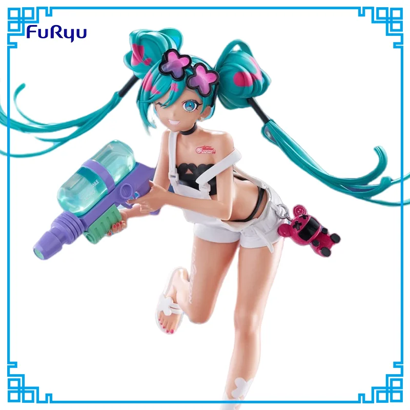 racing-miku-2025-samba-ver-muchute-figure-furyu-hatsune-miku-desktop-decor-anime-collectible-model-ornament-toys-gifts