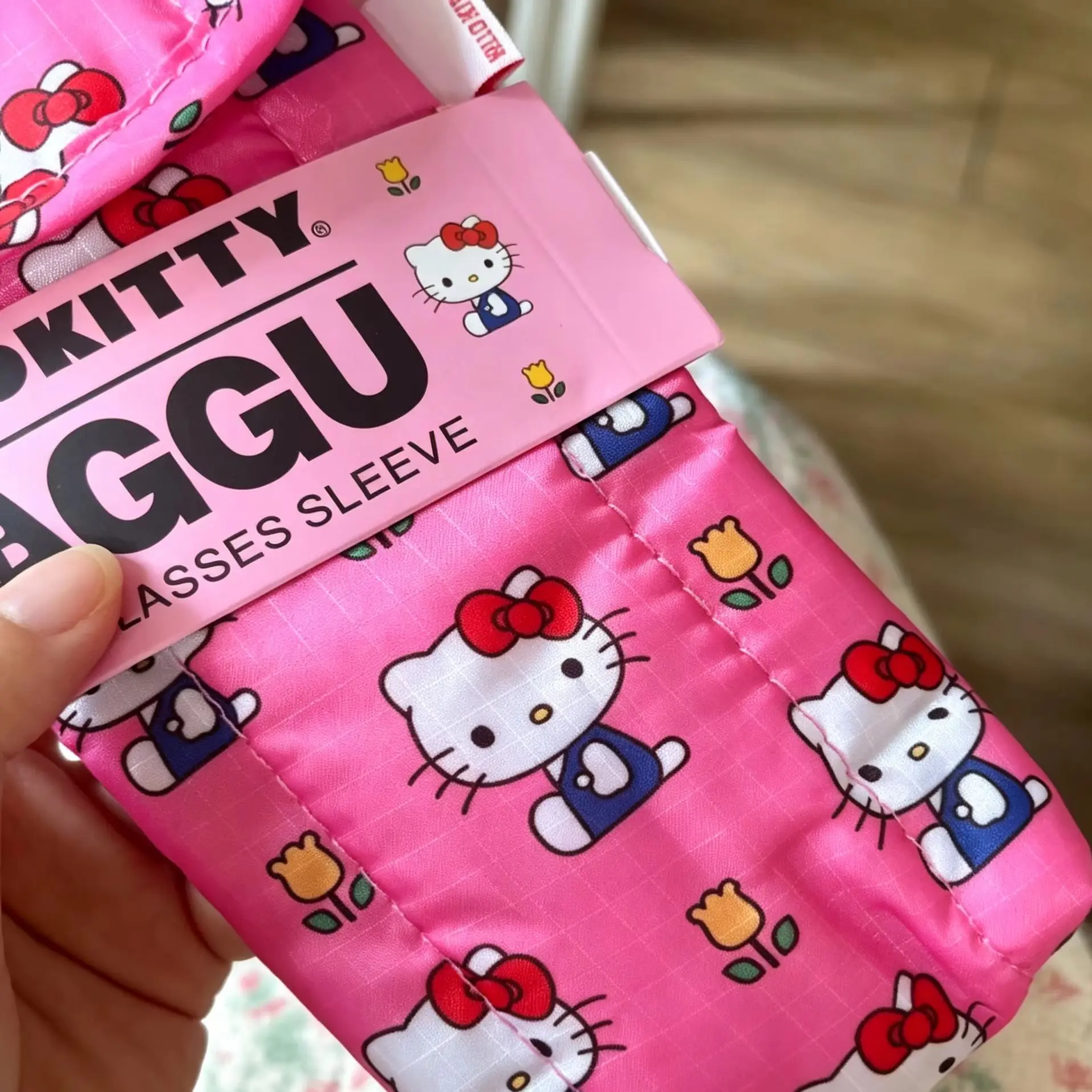 Kawaii Hellokitty Sunglasses Sunglasses Cartoon Cute Storage Bag Cartoon Clip Cotton Glasses Protective Case
