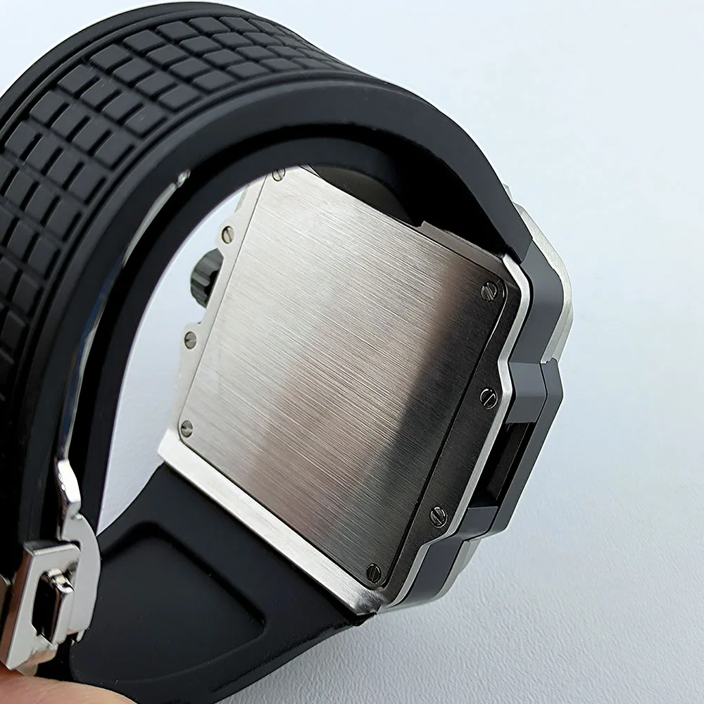 VK63 Quartz movement chronograph  Watch Square watch Green Luminous Folding watch strap for Men's watch fit VK63 quartz movement