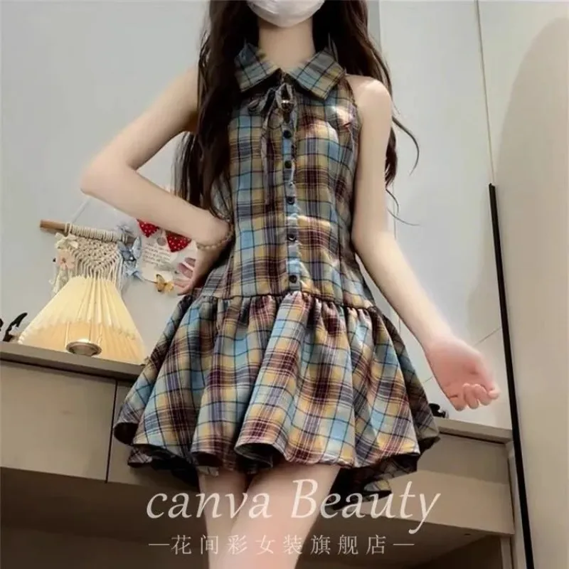 Autumn Sweet College Style Pattern Sweet Jumpsuit Short Skirt Gray Fungus Cardigan Two-piece Suit